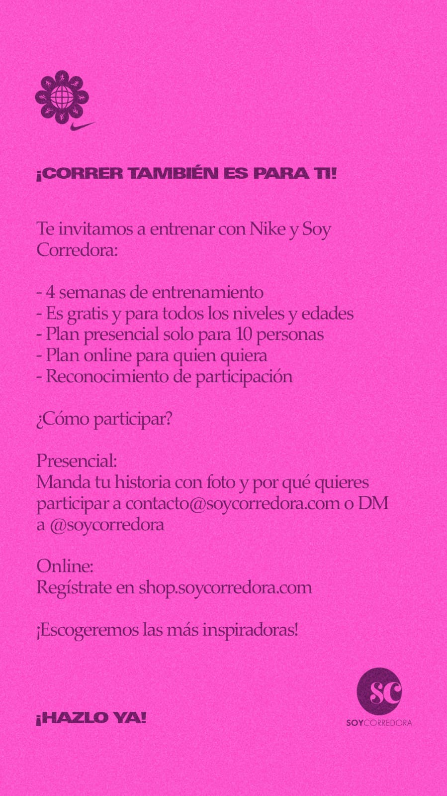 Nike y SoyCorredora